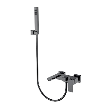 Фото Смеситель для ванны Boheme Qubic 473-SGM графит глянец