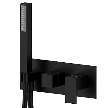 Фото Смеситель Newform Ergo Q 66469E.01.093 для душа с переключателем на 2 потока, черный матовый