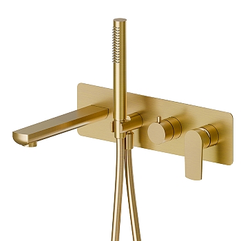 Фото Смеситель Newform Haka 72072E.59.097 для ванны, золото браш PVD
