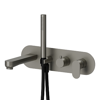 Фото Смеситель Newform Linfa II 69472E.M0.070 для ванны с переключателем на 2 потока, титан матовый