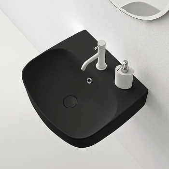 Фото Раковина Kerasan Nolita 534031*1  подвесная 45 см, цвет черный матовый