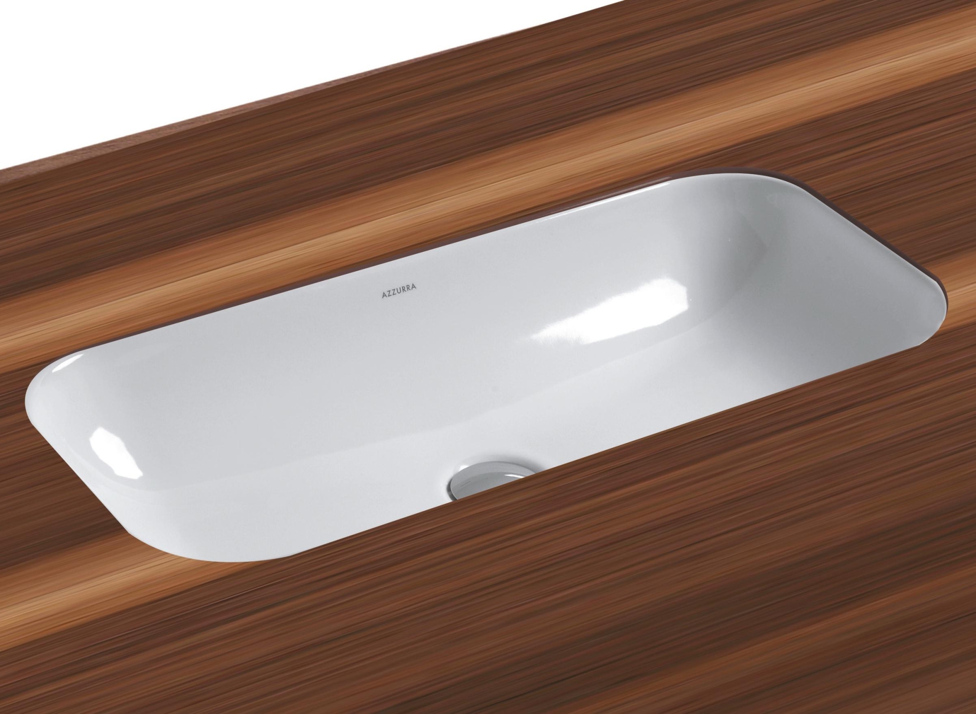 Фото Раковина Azzurra Glaze GLLT06938000BI (GLZ 69x38/SP bi) встраиваемая 69 см, цвет белый