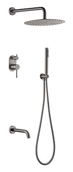 Фото Душевая система Boheme Uno 464-2-GM gun metal, графит матовый