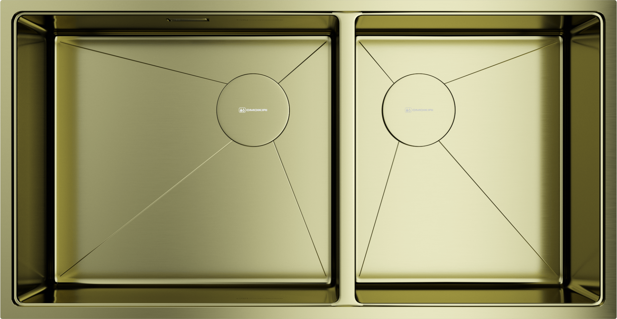 Фото Кухонная мойка Omoikiri Taki 85-2-LB-U/IF Side-LG 4997038 светлое золото