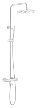 Фото Душевая стойка Boheme Uno 468-T-MW термостат с изливом, белый матовый