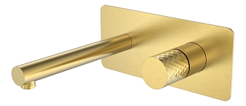 Фото Смеситель для раковины Boheme Stick 125-MG настенный, matt gold, золото матовое L 18,5 см