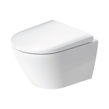 Фото Унитаз подвесной укороченный Duravit D-Neo 2588090000, безободковый, без сиденья, белый глянцевый