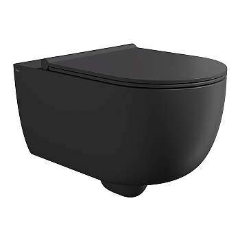 Фото Унитаз подвесной Alice Unica безободковый чёрный матовый