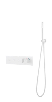 Фото Смеситель для душа Boheme Fusion 131-SYS-MW с термостатом на 3 выхода белый матовый