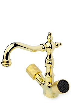 Фото Смеситель для раковины Boheme Royal 292-Royal/CRST black золото