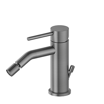 Фото Смеситель Newform X-Steel 316 69623X.59.064 для биде с донным клапаном, оружейная сталь браш PVD