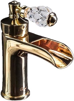 Фото Смеситель для раковины Boheme Vogue Crystal 211-CRST золото