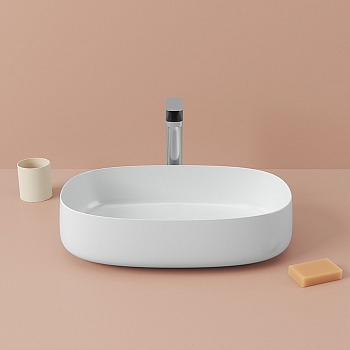 Фото Раковина Artceram Cognac COL003 05 34 накладная 55 см, цвет белый матовый