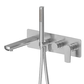 Фото Смеситель Newform Haka 72072E.59.066 для ванны, нержавеющая сталь браш браш