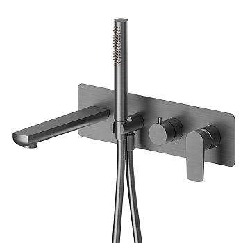 Фото Смеситель Newform Haka 72072E.59.064 для ванны, оружейная сталь браш PVD