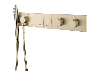 Фото Смеситель для душа Boheme Zodiac 133-SYS-MG с термостатом на 3 выхода matt gold, золото матовое