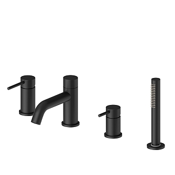 Фото Смеситель Newform XT 4280C.01.093 на борт ванны, черный матовый