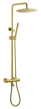 Фото Душевая стойка Boheme Uno 468-T-MG термостат с изливом, matt gold, золото матовое