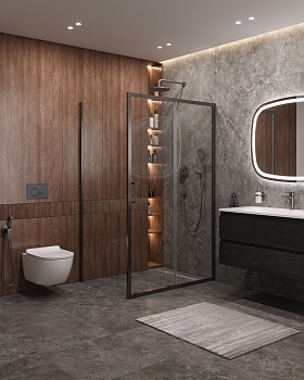 Фото Душевой уголок Cezares MOLVENO-AH-11-120/90-C-GM-IV, профиль оружейная сталь