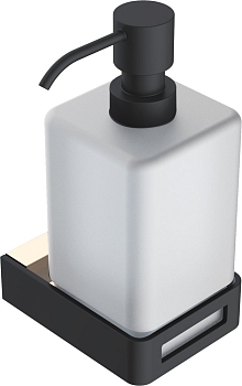 Фото Дозатор жидкого мыла Boheme Q 10957-G-B подвесной золото/черный