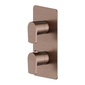 Фото Смеситель Newform Haka 67692E.59.067 для душа термостат с переключателем на 2 потока, медь браш PVD