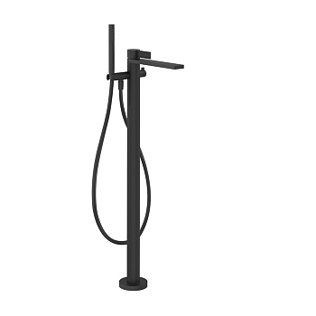 Фото Смеситель для ванны Gessi Inverso Diamantato 73628#299 напольный, black XL, черный матовый