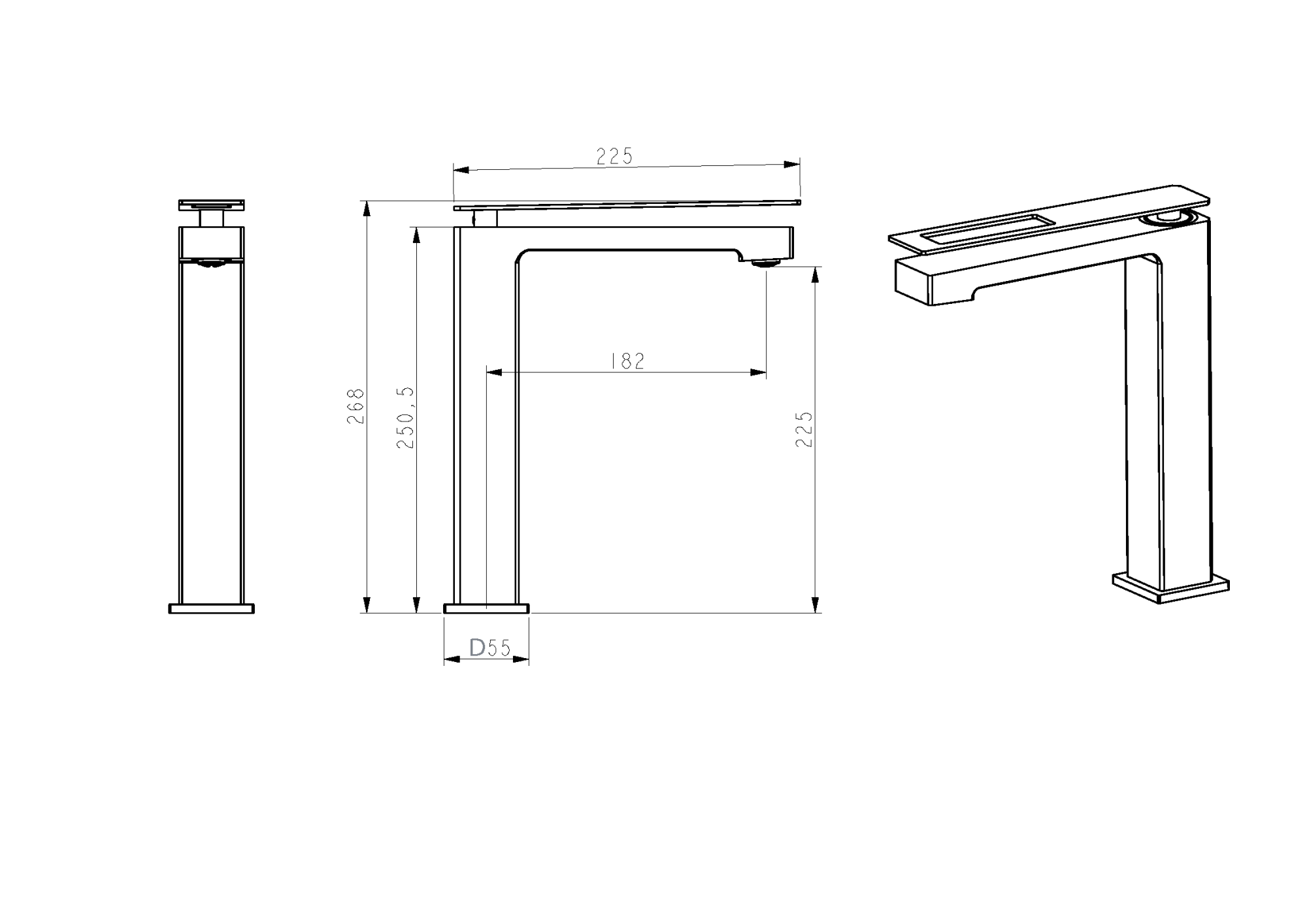 Фото Смеситель для раковины Boheme Q 142-BB.2 черный матовый