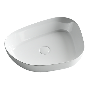 Фото Раковина Ceramicanova Element CN5003 накладная 55 × 40 × 14 см, белый глянцевый