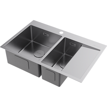 Фото Кухонная мойка Omoikiri Akisame 78-2-L-IN 4973062 нержавеющая сталь