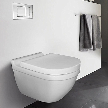 Фото Унитаз подвесной Duravit Starck 3 45270900A1, безободковый, с сиденьем с микролифтом, белый глянцевый