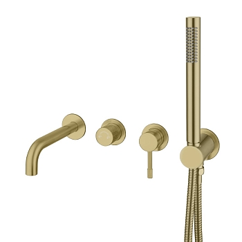 Фото Смеситель для ванны Boheme Uno 464-3-MG настенный золото матовое