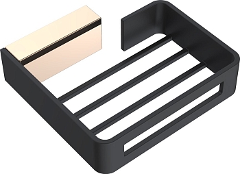 Фото Мыльница Boheme Q 10959-G-B подвесная золото/черный