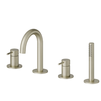 Фото Смеситель Newform X-Steel 316 69682XC.59.098 на борт ванны, шампань браш PVD