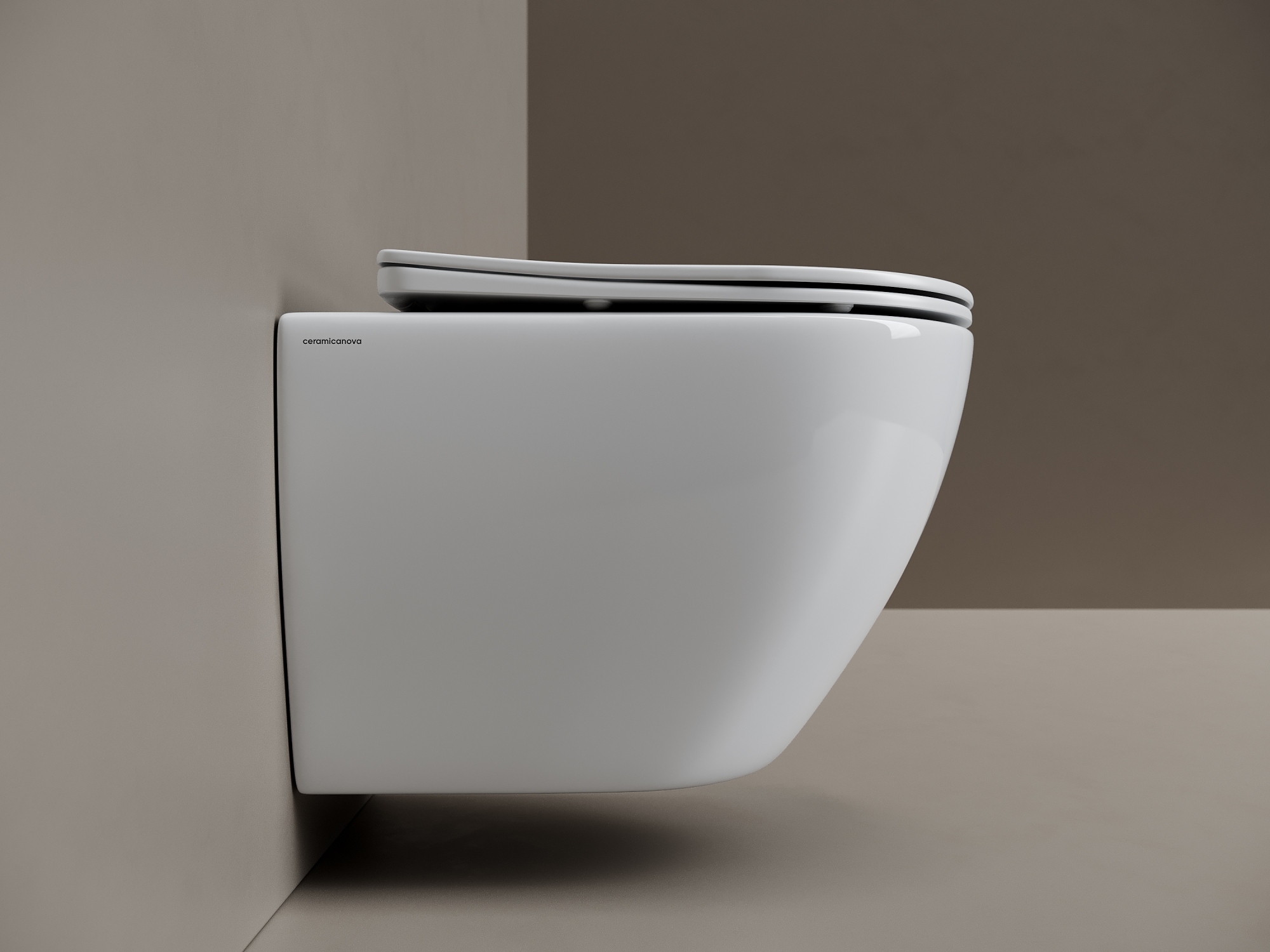 Фото Унитаз Ceramicanova Mia CN1805T с сиденьем подвесной, белый глянцевый