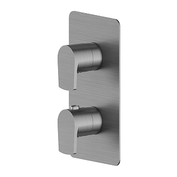 Фото Смеситель Newform Haka 67692E.59.064 для душа термостат с переключателем на 2 потока, оружейная сталь браш PVD