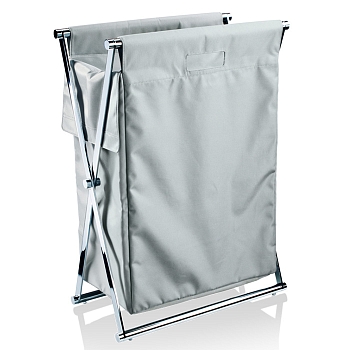 Фото Корзина для белья Decor Walther 0507793 напольная 58,5x32xh82 см, серый/хром