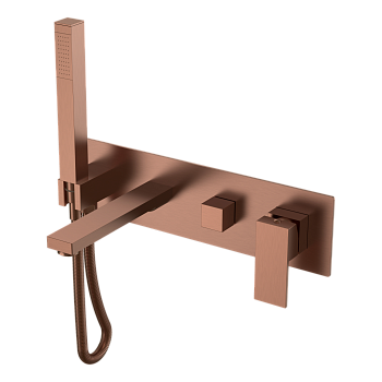 Фото Смеситель для ванны Boheme Qubic 474-2-BRB встроенный бронза браш