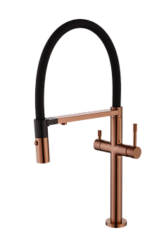 Фото Смеситель для кухни Boheme Uno 115-CB c краном питьевой воды медь браш