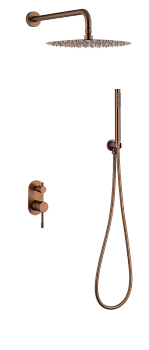 Фото Душевая система Boheme Uno 464-BRB, brushed bronze, янтарная бронза матовая