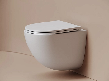 Фото Унитаз Ceramicanova Vogue CN4008TMW с сиденьем подвесной, белый матовый