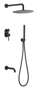 Фото Душевая система Boheme Uno 464-2-B черный матовый