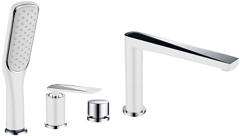 Фото Смеситель на борт ванны Boheme Venturo 370-W хром/белый