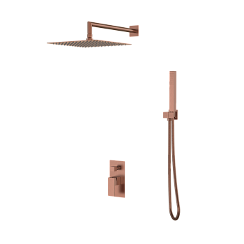 Фото Душевая система Boheme Qubic 474-3-BRB, brushed bronze, янтарная бронза матовая