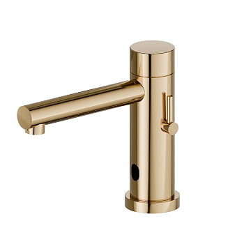 Фото Смеситель Newform Sensitive 66710.61.020 для раковины электронный, золото глянец PVD