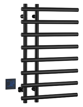 Фото Полотенцесушитель Boheme Uno 722-B электрический, черный матовый h80x50 см