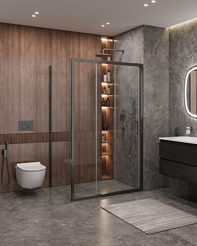 Фото Душевой уголок Cezares MOLVENO-AHF-31-120/90-C-GM-IV, профиль оружейная сталь