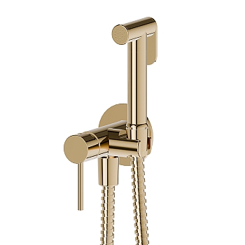 Фото Смеситель с гигиеническим душем, Newform  886E.59.098, шампань браш PVD