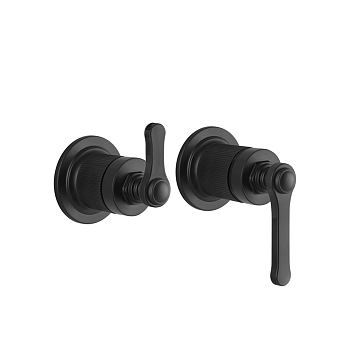 Фото Смеситель для душа Gessi Venti20 65038#299 с переключателем на 2 потока, черный матовый