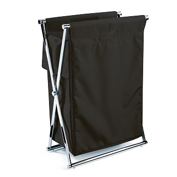 Фото Корзина для белья Decor Walther 0507760 напольная 58,5x32xh82 см, хром/черный