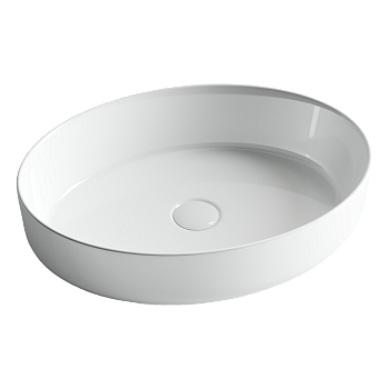 Фото Раковина Ceramicanova Element CN5002 накладная 55 × 40 × 14 см, белый глянцевый